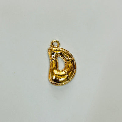 D gold alphabet charm