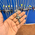6 piece- w stone snake pendant with chain