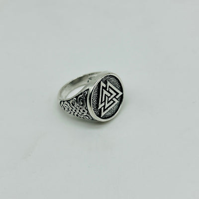 Vintage Valknut Norse Viking Stainless Steel Statement Ring for Men