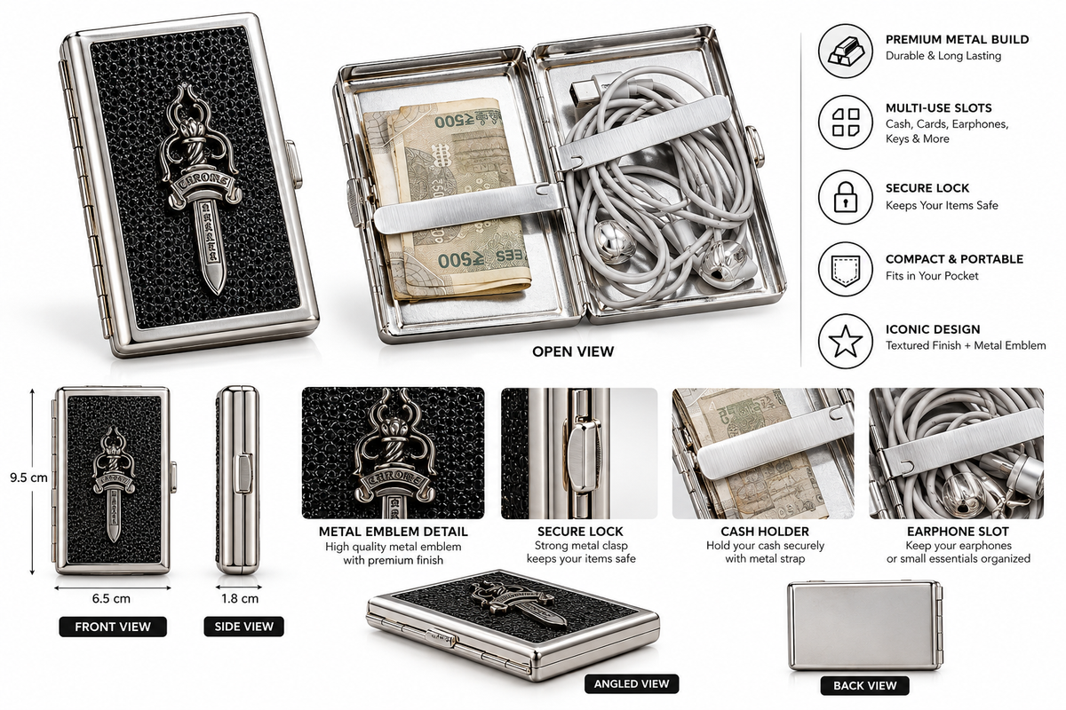 CH Big Dagger Premium Metal Wallet with Cash Holder | Fashion Lobby