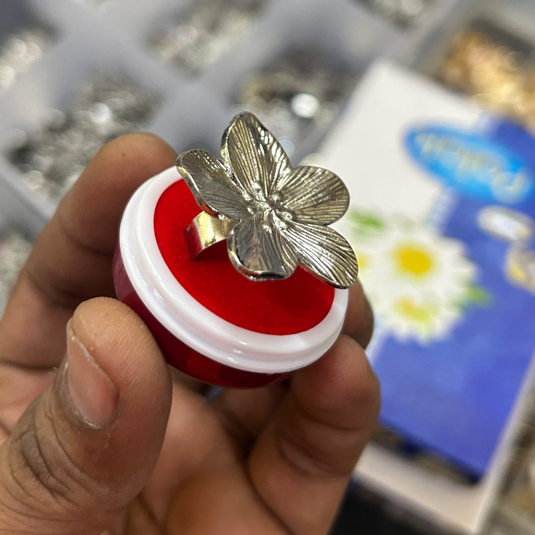 flower ring silver