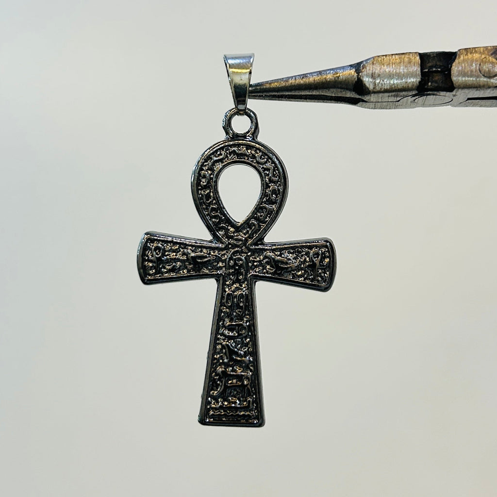 Black  Textured Chrome Pendant