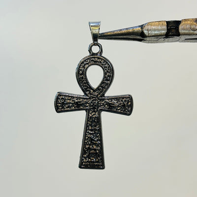 Black  Textured Chrome Pendant