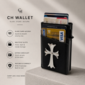 CH Classic Cross RFID Pop-Up Card Holder Wallet | Minimalist Aluminum Card Wall