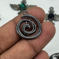 Black gothic round charms