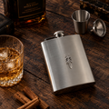 Premium Stainless Steel Dagger Emblem Flask | 6oz Pocket Flask