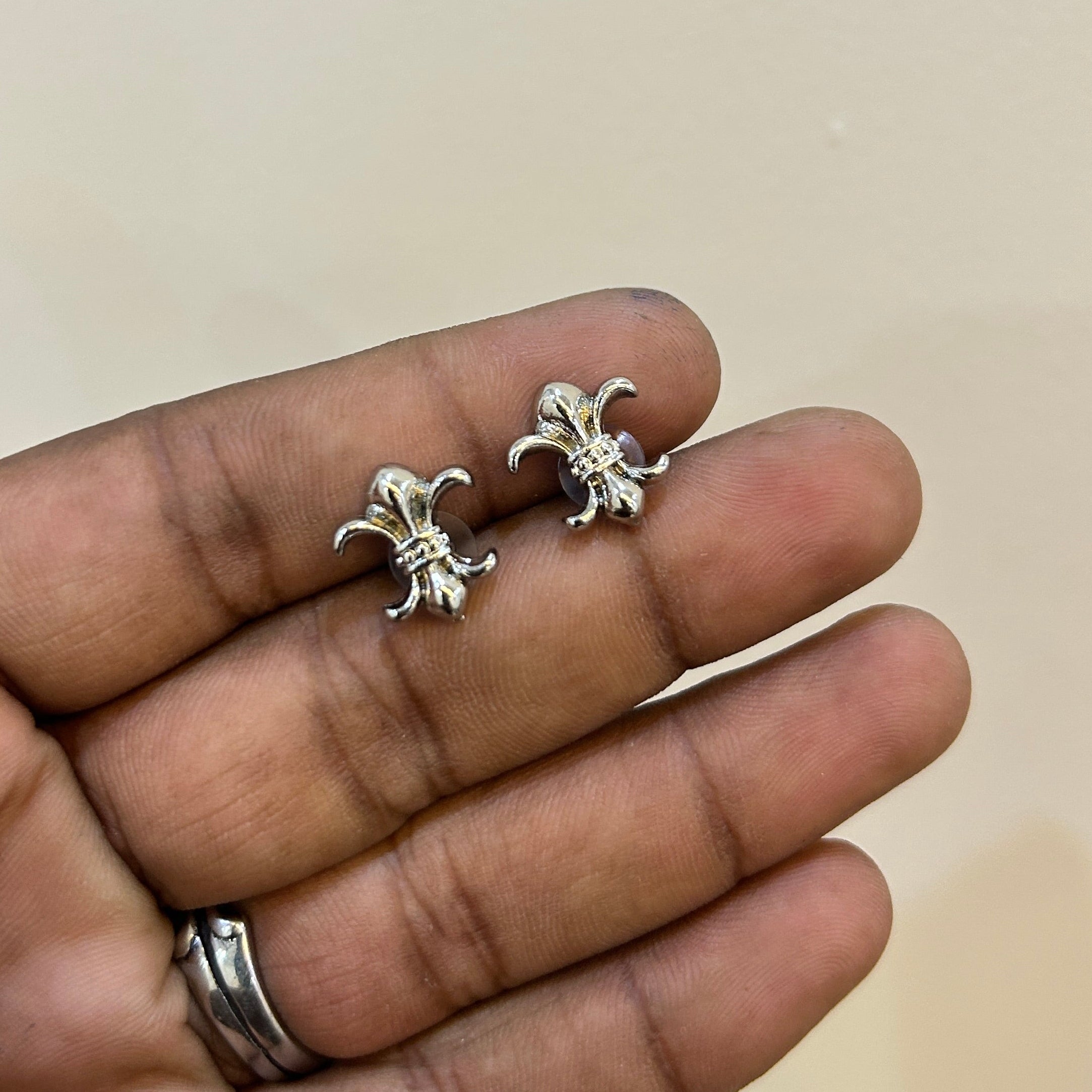 Chrome Royal Fleur Studs