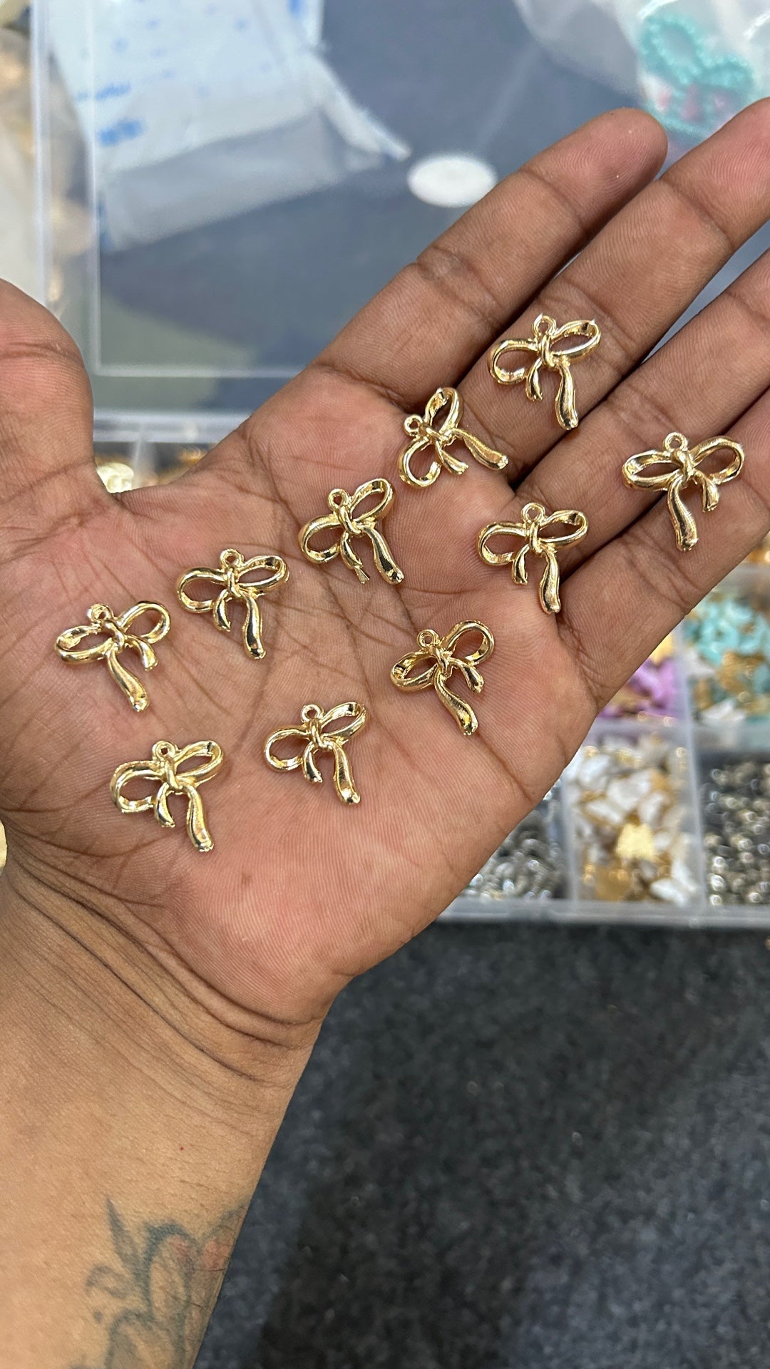 bow charms 10 pcs