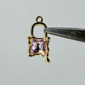 Gold lock charm pink