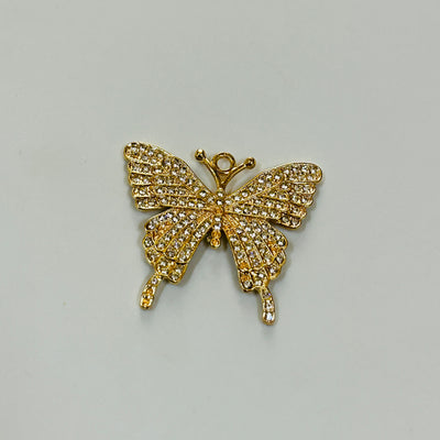 gold stone butterfly charms