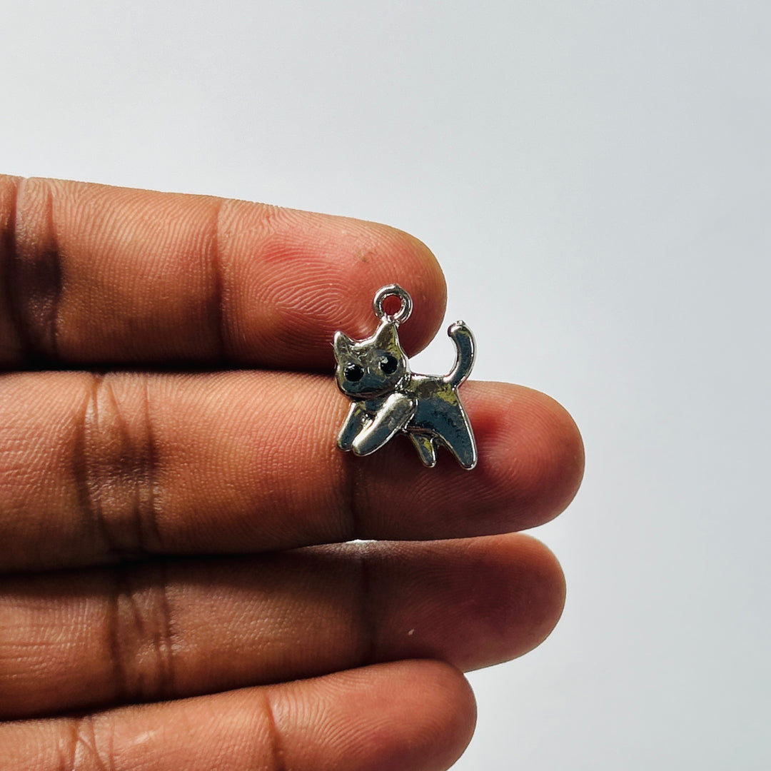 Silver cat charms