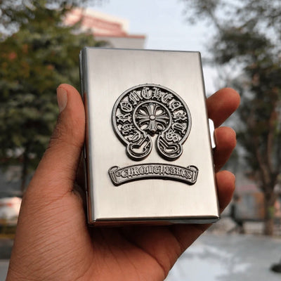 Silver Ch metal card holder