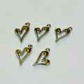silver heart 5 pcs charms