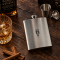 Premium Stainless Steel Black Dagger Emblem Flask | 6oz Pocket Flask
