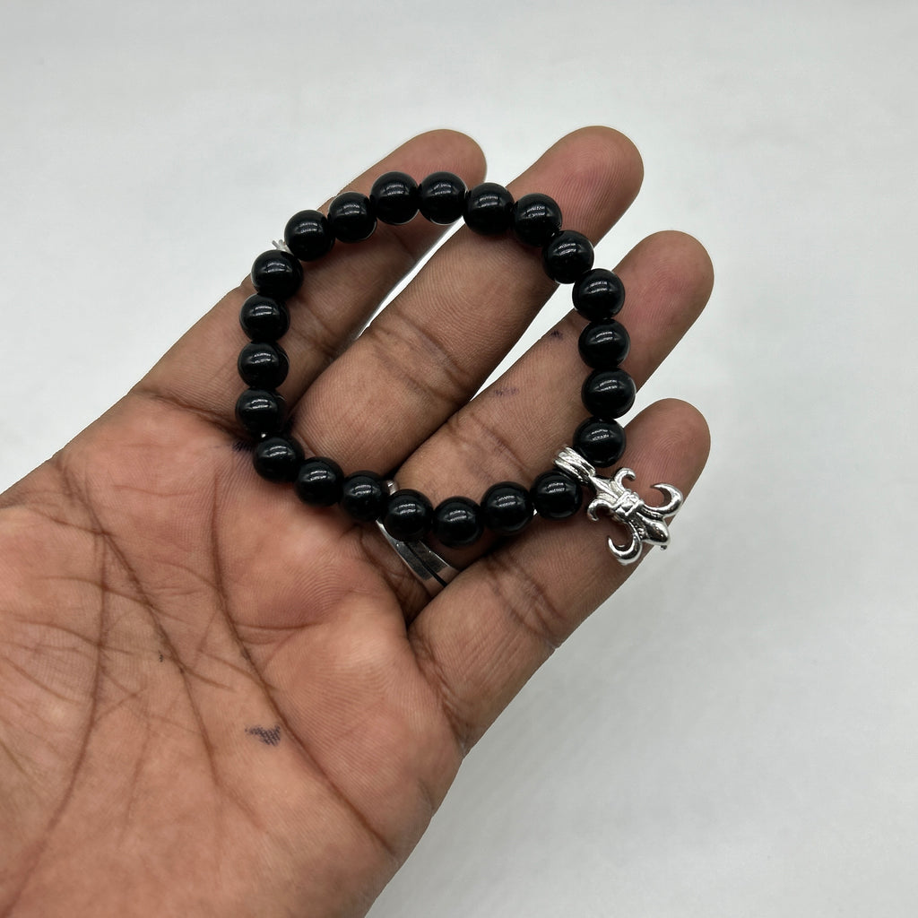 Ch Black beads bracelet for men and women