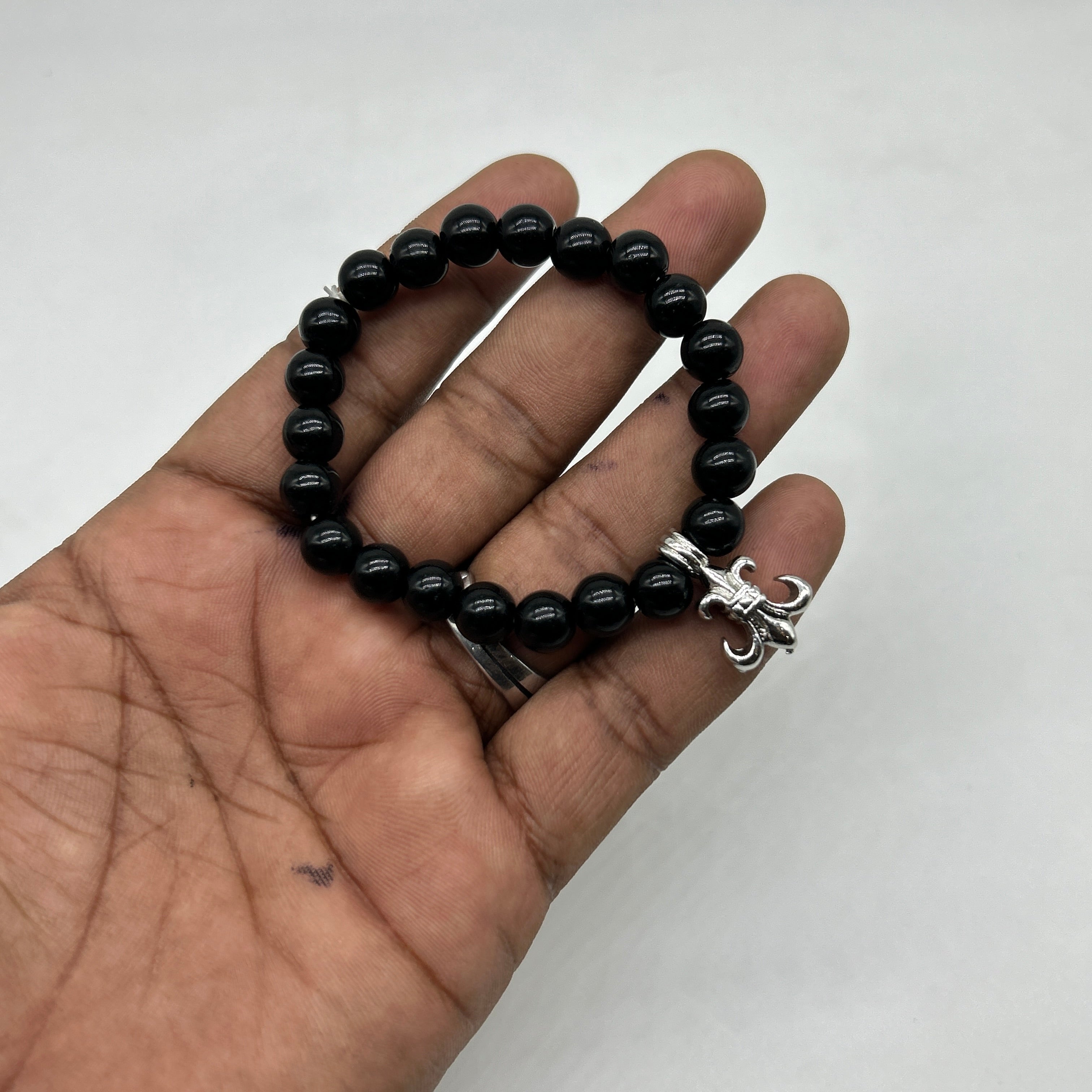 Ch Black beads bracelet for men and women