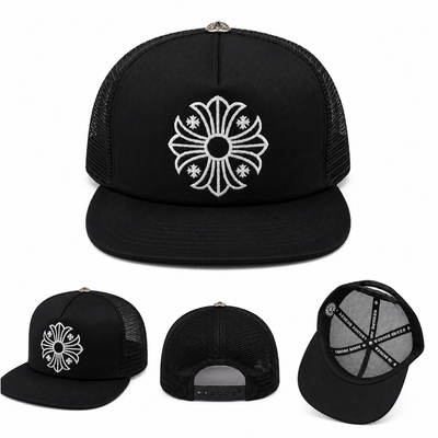 Pack of 3 Piece – Black White Cross Logo Caps | Luxury Flat Brim Streetwear Combo