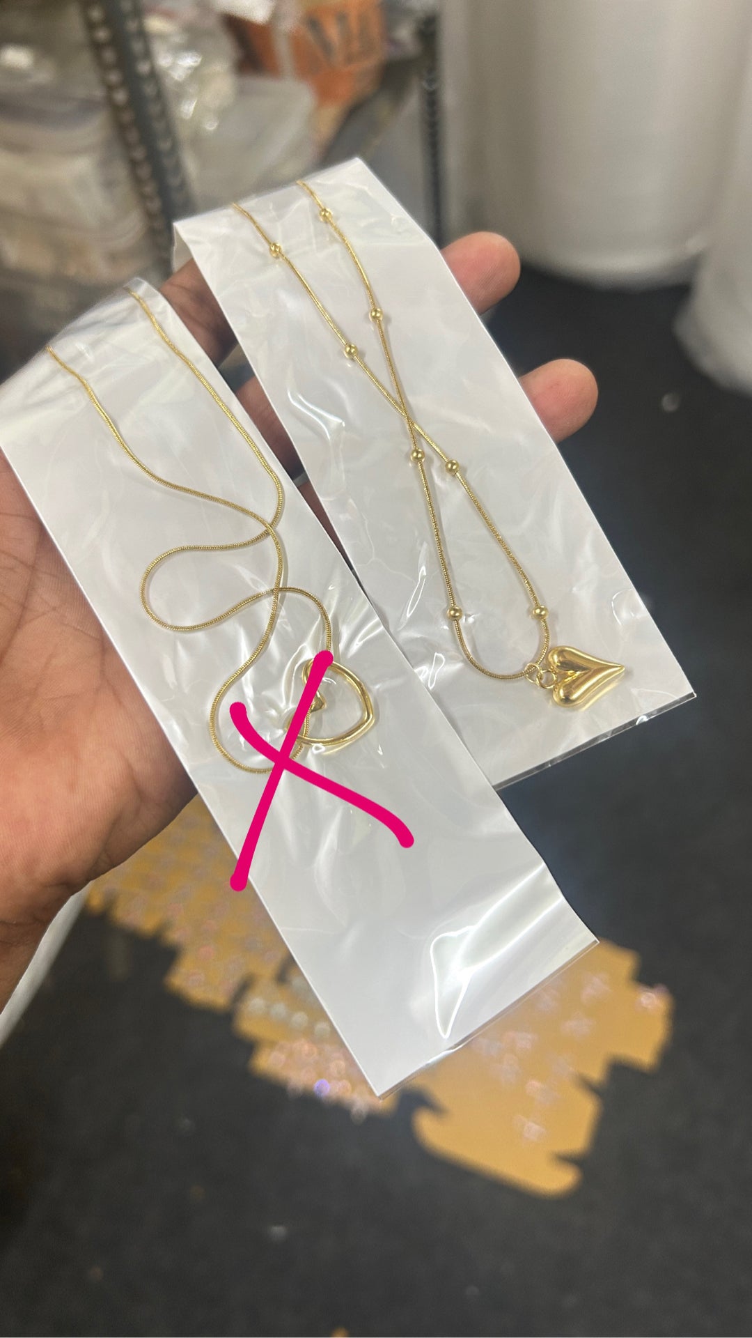 12 pcs anti tarnish cute heart necklace