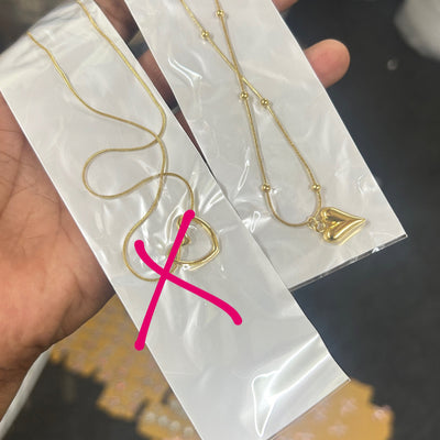 12 pcs anti tarnish cute heart necklace