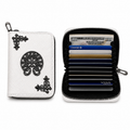 3 Pcs Premium Zip Around Card Holder Wallet with Cross Design – White