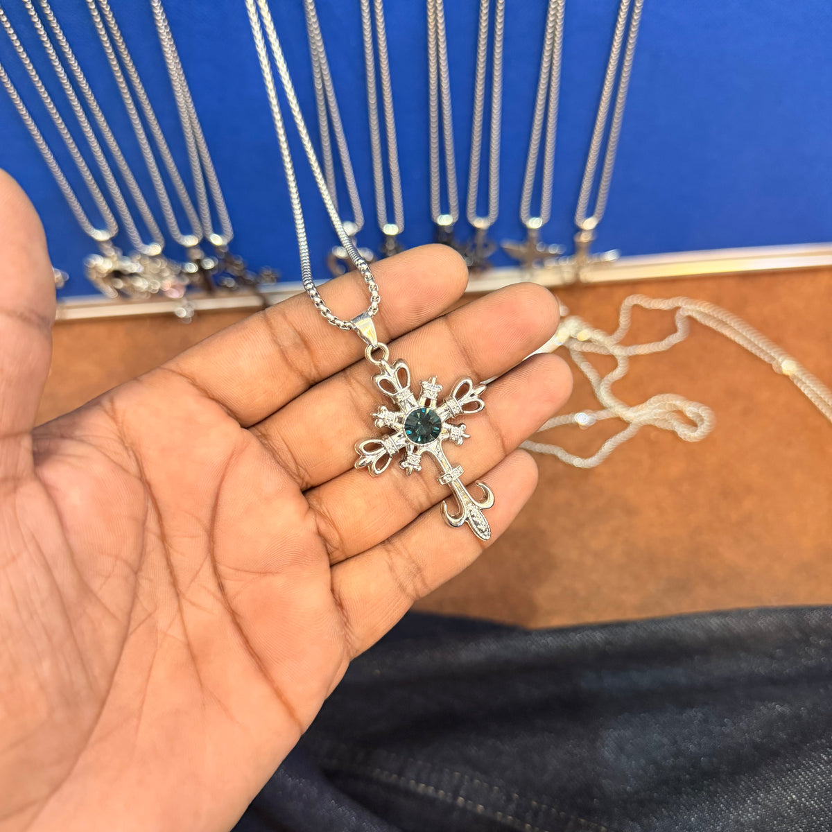 6 piece- greencross pendant with chain
