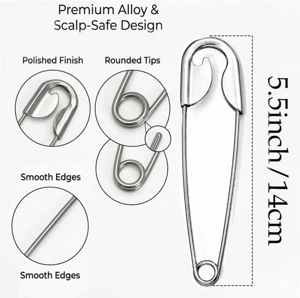 Multipurpose Safety Pin Keychain – Hairpin, Bag Charm & Jeans Accessory | Silver
