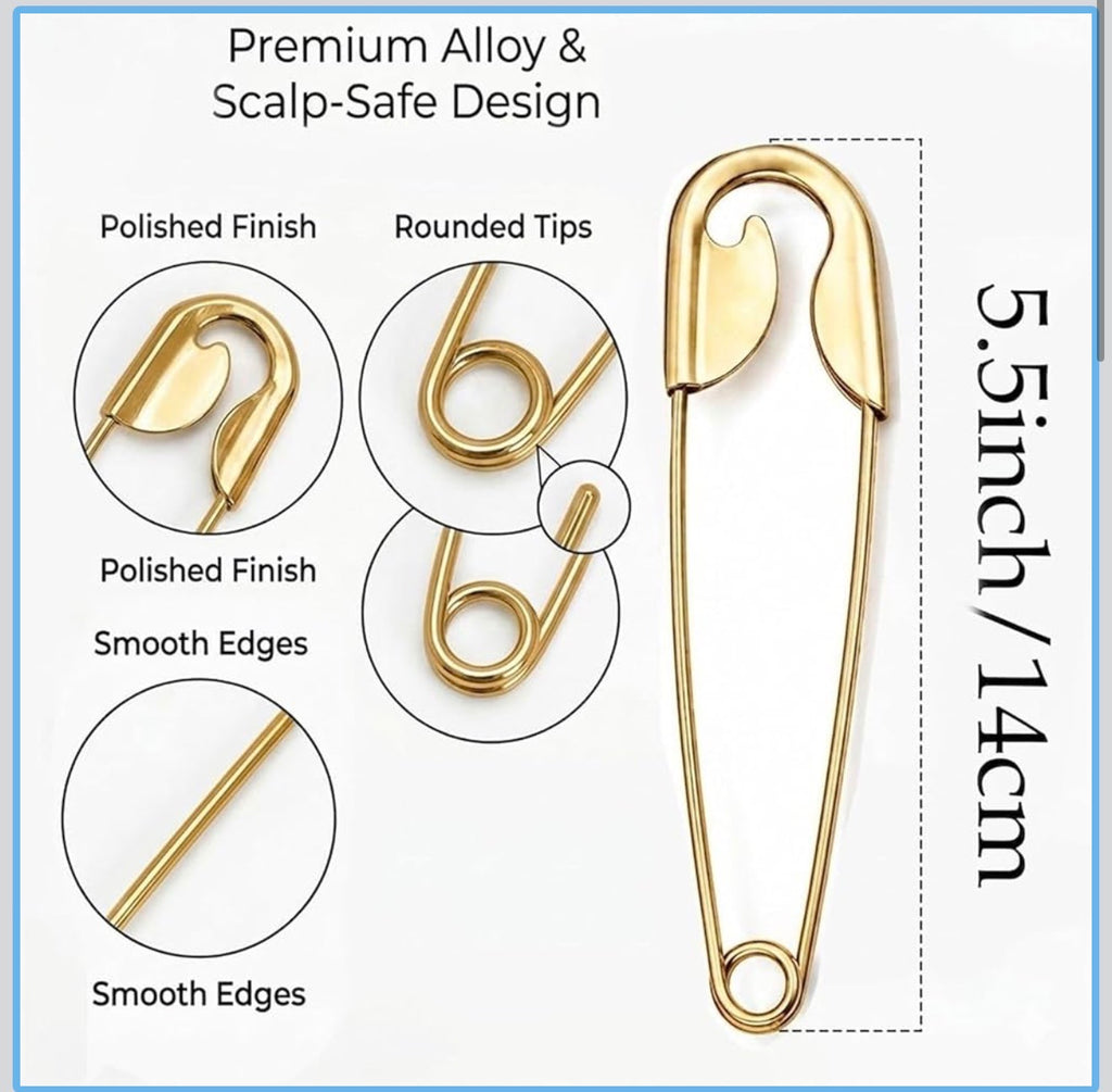 Multipurpose Safety Pin Keychain – Hairpin, Bag Charm & Jeans Accessory  Gold