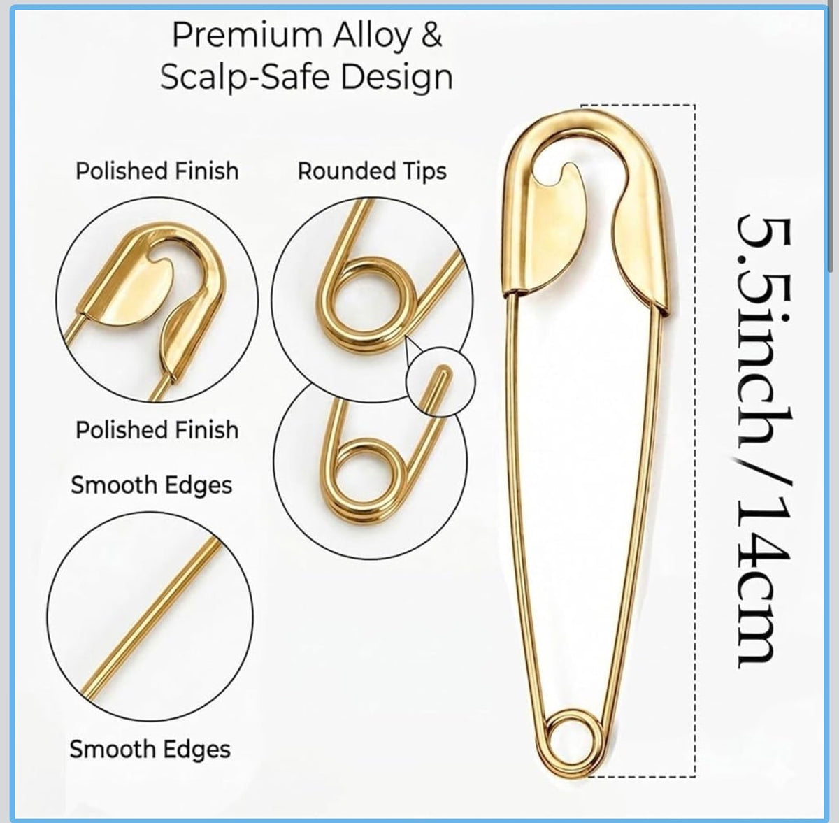 Multipurpose Safety Pin Keychain – Hairpin, Bag Charm & Jeans Accessory  Gold