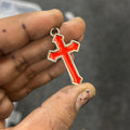 Red Enamel Cross Pendant