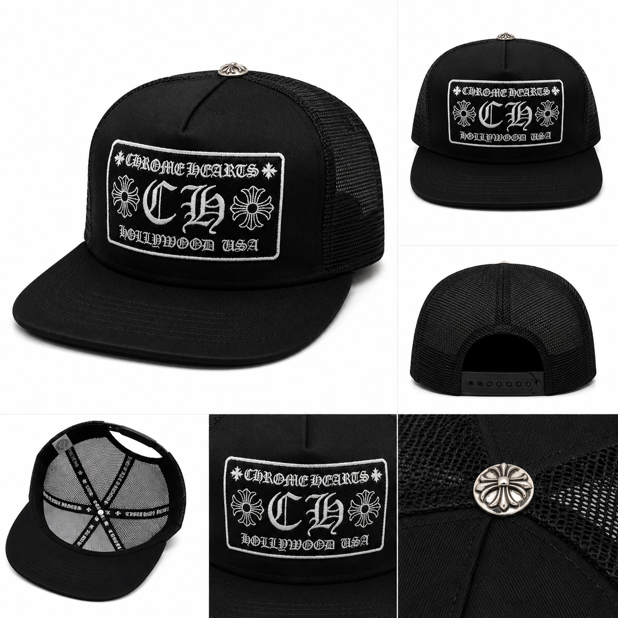 Pack of 3 Piece – Black CH Hollywood Patch Trucker Caps | Urban Fashion Combo
9. Pack of 3 Piece – Triple Black Cross