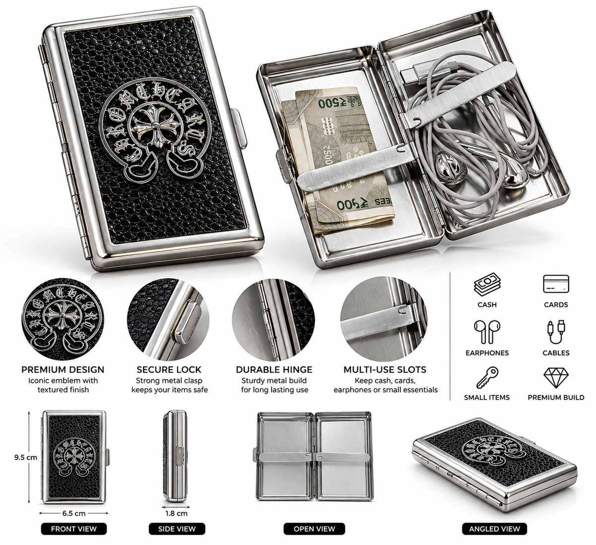 Premium Metal Wallet with Cash Holder | Fashion Lobby