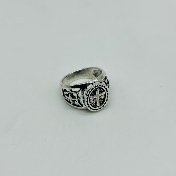 Templar Cross Medieval Gothic Silver Finish Adjustable Ring