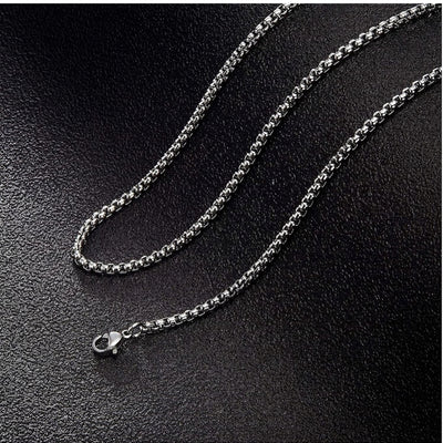 silver stainless steel box chain 20 inch long