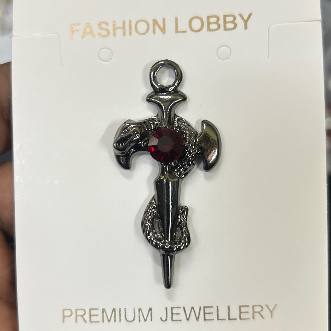 Black dark red snake cross