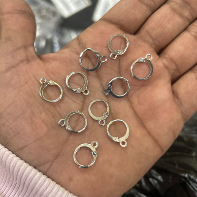 10 Pcs silver earrings hoops