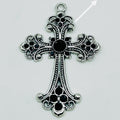 Large Ornate Cross with Black Stones