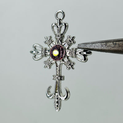 Gothic cross pink stone