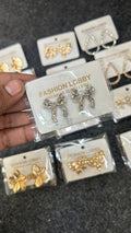 small bow silver earrings