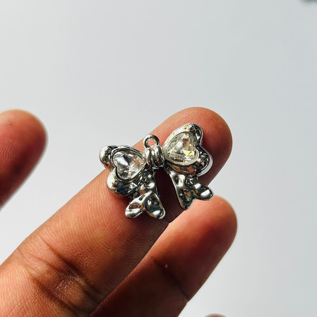 silver stone bow charms