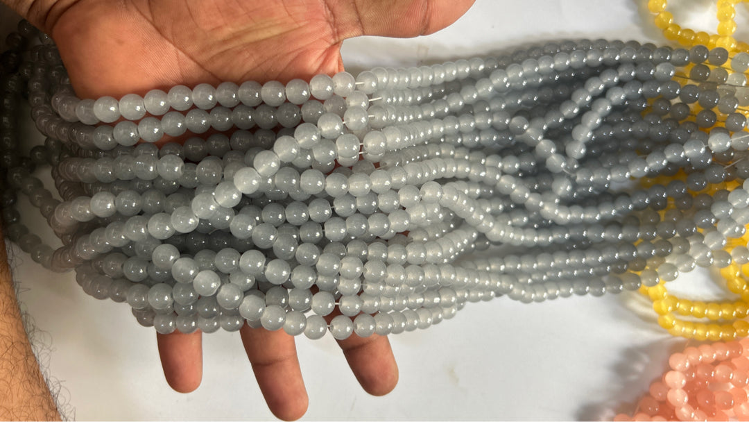Gray glass beads 5 lines