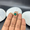 Batty Love gold green heart charms
