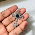 fire Black stone cross