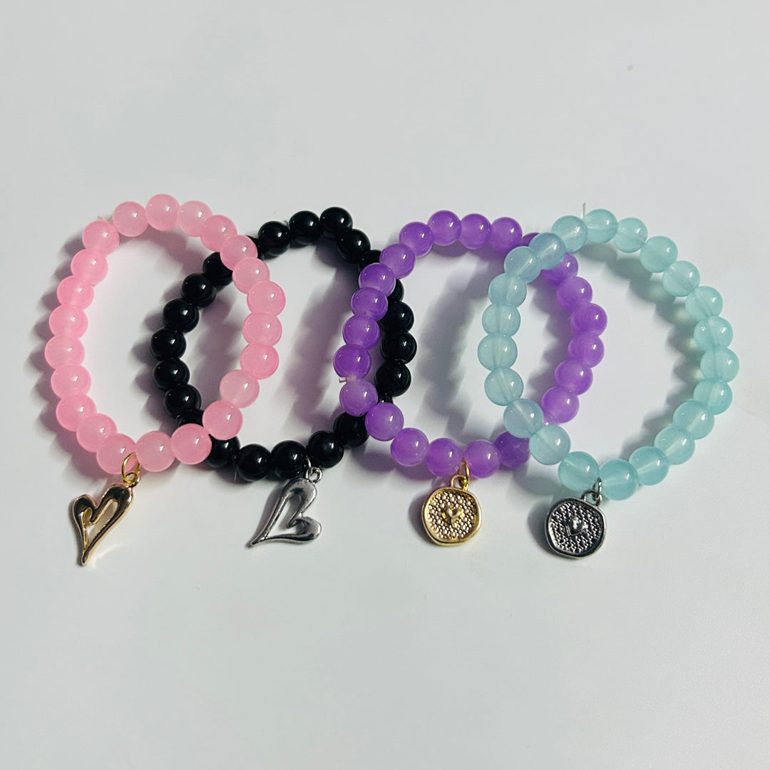 beautiful beads charms bracelet set of 4
