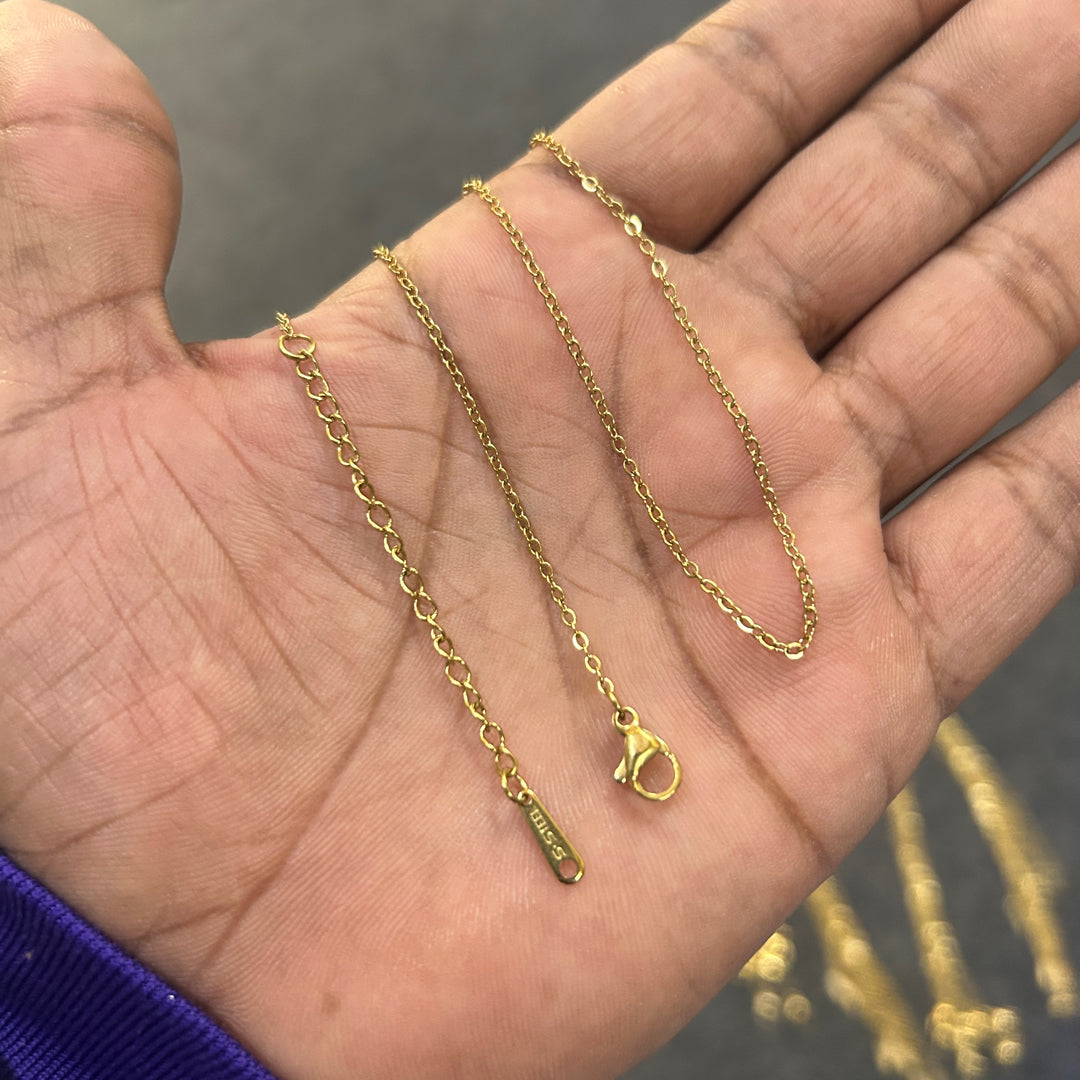 Gold link thin chain stainless steel