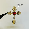Golden red heart pendant