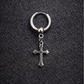 stainless steel cross earring silver