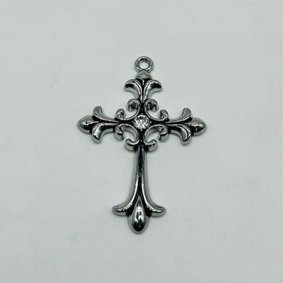 Silver Zirconia stone cross