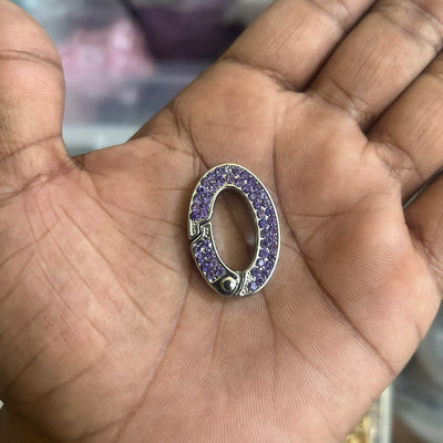 Keychain hook purple iced out stone