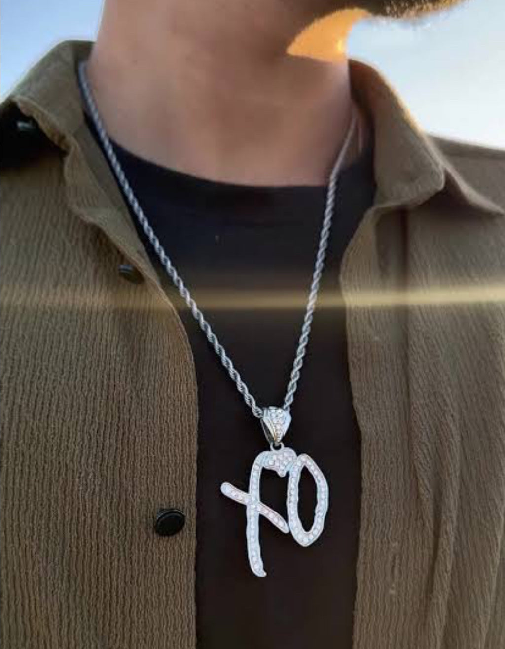 the weekend iced out xo pendant with chain