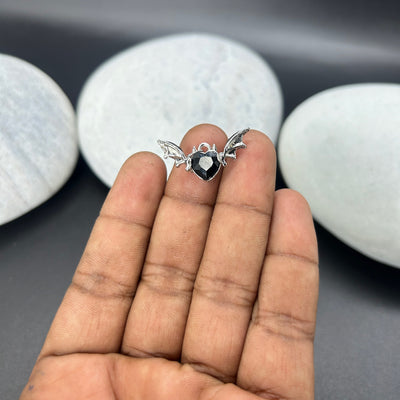 Batty Love silver black heart charms